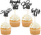 Gyufise 48 Pack Black Glitter Hello 40 Cupcake Toppers Glitter Forty Cheers to 40 Straight Outta 1983 Cupcake Picks for 40th Birthday Anniversary ...