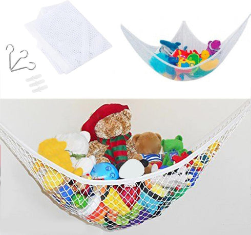 Yuhoo Toy Hammock, Stuffed Animal Storage Hammock, Stuffed Animal Net with Hanging Hooks, Plush Toy Hanging Organizer, Fordable Corner Sling Organ...