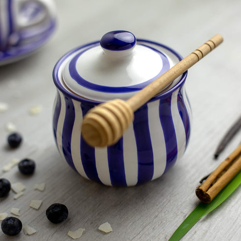 City to Cottage Ceramic Sugar Bowl with Lid, 10oz Sugar Contanier for Coffee Bar, Sugar Dispenser Bowl, Salt - Condiment Pot for Kitchen Counter, ...
