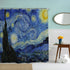 IcosaMro Starry Night Shower Curtain for Bathroom with Hooks, V. Gogh Stars Art Decorative Long Cloth Fabric Shower Curtain Bath Decorations - 71W...