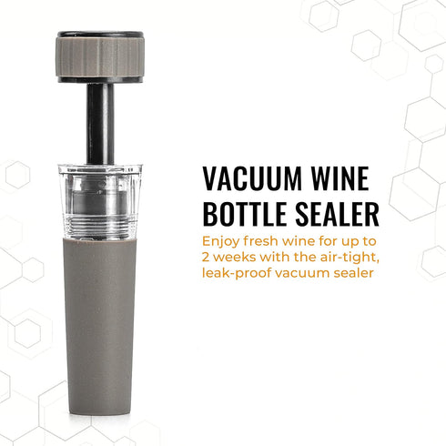 4-Piece Wine Opener Set - Manual Air Pump Wine Bottle Opener, Wine Aerator Pourer Spout, Wine Foil Cutter, Vacuum Wine Stopper - Wine Accessories ...