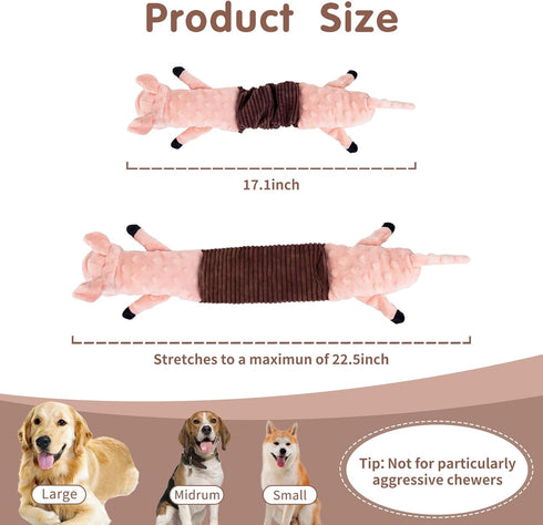 Squeaky Dog Toys for Dogs,Plush Dog Toy,Dog Tug of War Toy,Interactive Dog Toy for Small/Medium/Large Breed?pig?...