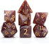 Gate Keeper Games and Dice: Aether Dice: Latte Dice - 7pc RPG Set, Brown & Cream Swirled w/ Holographic Glitter, 7 Resin Dice for Role Playing Gam...