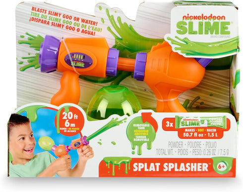 Nickelodeon Slime Compound Splat Splasher – Slime Blaster Shoots Goo Up to 25 Ft (Non-Toxic and Washable)...