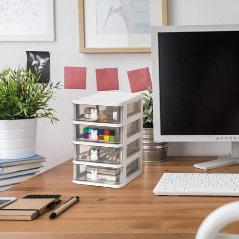 SAFIGLE Mini Plastic Drawer Organizer Plastic Storage Drawers Storage Bins with Drawers Home Office Desktop Organizer Small Storage Drawer for Cra...