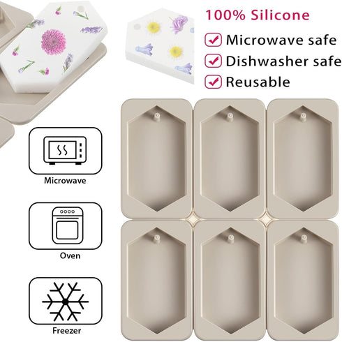 Patelai 2 Pcs Wax Silicone Molds Rectangle Wax Resin Molds Christmas Keychain Wax Mold Epoxy Casting Jewelry Making Molds with Hanging Holes for D...