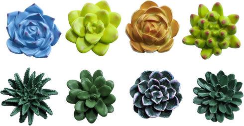 Plant Pattern 3D Resin Succulent Fridge Refrigerator Magnets, White Board Magnets for Home Refrigerator Office Display Board, Set of 8...