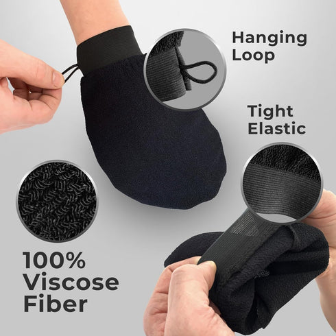 GUARD&MARINE Exfoliating Korean Bath Gloves (Tirkish Kessa Mitts) for Body Scrub, Dead Skin Removal and Deep Cleansing - Set of 2 pcs...