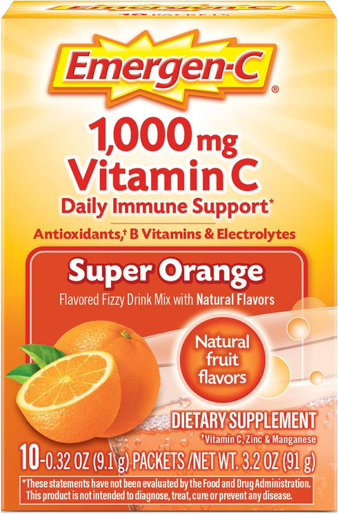 Emergen-C 1000mg Vitamin C Powder for Daily Immune Support Caffeine Free Vitamin C Supplements with Zinc and Manganese, B Vitamins and Electrolyte...