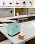 Toaster Cover 2 Slice Solid Teal Color Bread Toaster Oven Cover with Pockets Light Cyan Dustproof Bakeware Protector Small Kitchen Appliance Dust ...