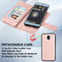 Takfox Galaxy J3 2018 Leather Wallet Case, Flip Folio with 9 Card Holder, Detachable Strap - Rose Gold...