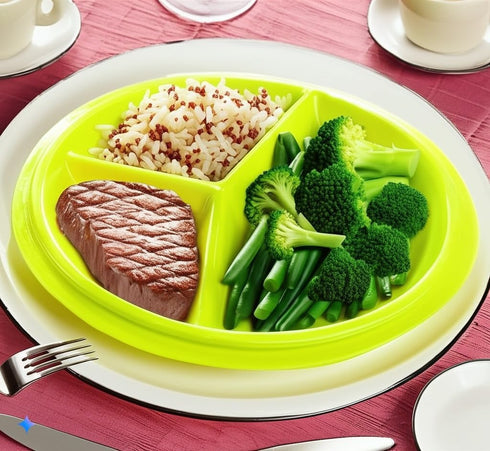 BNYD Portion Control Lunch Container with Lid – Travel Food Storage for Meal Prep, Bento Box Style, Divided Microwave Safe Dish (Set of 1)...