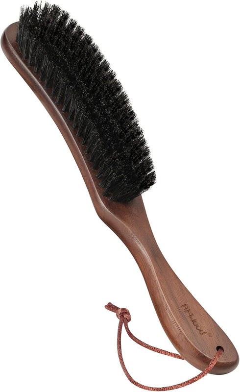 BFWood Clothes Brush - Boar Bristle Lint Brush for Suits, Cashmere, Wool, Velvet, Suede and Pet Hair - Large Black Walnut Wood Handle...