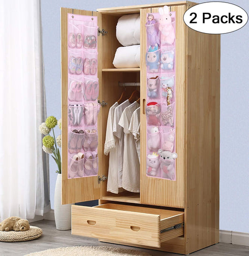 MISSLO Kids Over the Door Shoe Organizer Baby Hanging Shoe Rack Narrow Closet Storage bags with 12 Mesh Pockets for Girl Women Men Toddler Nursery...