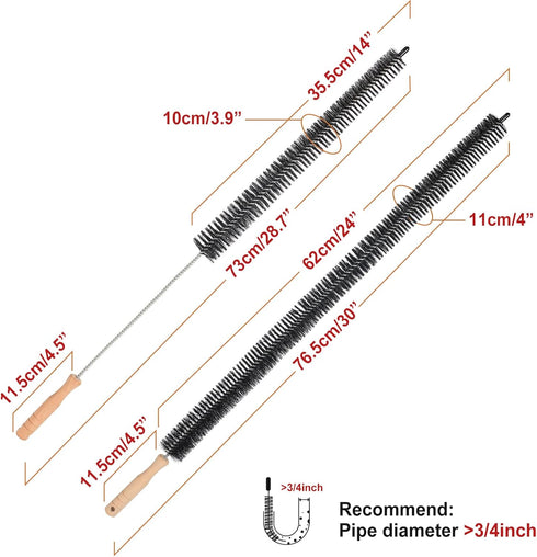 Dryer Cleaner Vent Brush - 70cm or 75cm Long Flexible Dryer Vent Cleaner & Refrigerator Condenser Coil Brush Long Flexible Refrigerator Coil Clean...