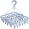 Aolloa Clothes Drying Rack with 32 Clothespins, Bule Foldable Hanging Drying Racks, 360° Rotatable Hook for Drying Towels Bras Baby Clothes Gloves...