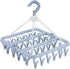 Aolloa Clothes Drying Rack with 32 Clothespins, Bule Foldable Hanging Drying Racks, 360° Rotatable Hook for Drying Towels Bras Baby Clothes Gloves...