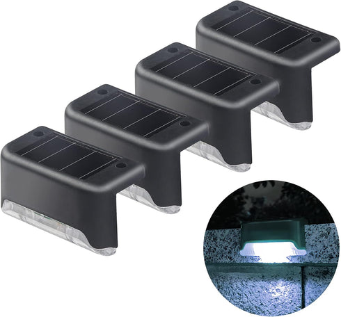 4Pack Solar Pool Light Cold White Solar Deck Lights Outdoor Waterproof Led, Solar Step Lights Stairs Lights Fence Lights Patio Lights Pathway Ligh...