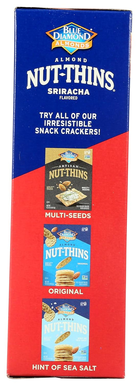 Blue Diamond NUT-THINS SRIRACHA Flavored Almond & Rice Cracker Snack (1-Box) (NET WT 4.25 OZ)...
