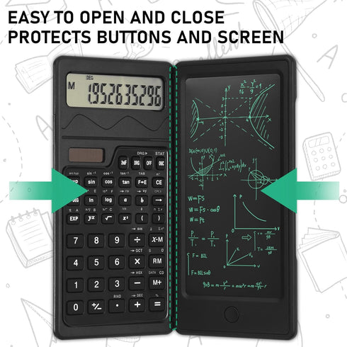 EooCoo Calculator with Notepad,10-Digit Large Display Office Desk Calcultors,Support Solar and Battery,Professional Foldable Calculator for Studen...