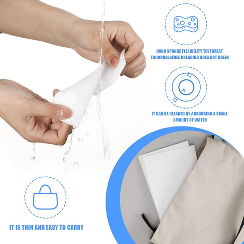 100 Pack Eraser Sheets Disposable Thin Cleaning Sponges Sheets Magic Melamine Foam Sponge Pads Home Eraser Wipes for Kitchen Shoe Furniture Bathro...