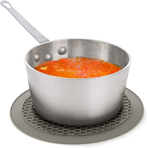 Compact Microwave Multi-Mat, 9.5 Inches, Gray – Microwave Food Splatter Protector & Heat-Resistant Trivet...