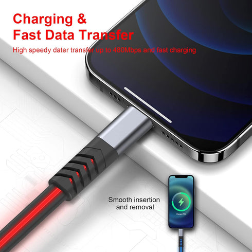 Light up iPhone Charger Cord, 6FT LED Lightning Cables | Apple MFi Certified | USB Fast Charging Cord for Apple iPhone 13 12 11 Pro Max XR XS X/8P...