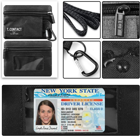 Lanyard Pouch Coin Purse Wallets Hoodswop Id Holder Keychain Zip Id Case Card Holder Wallet for Men Women Small Zippered Coin Pouch For Boys(black...