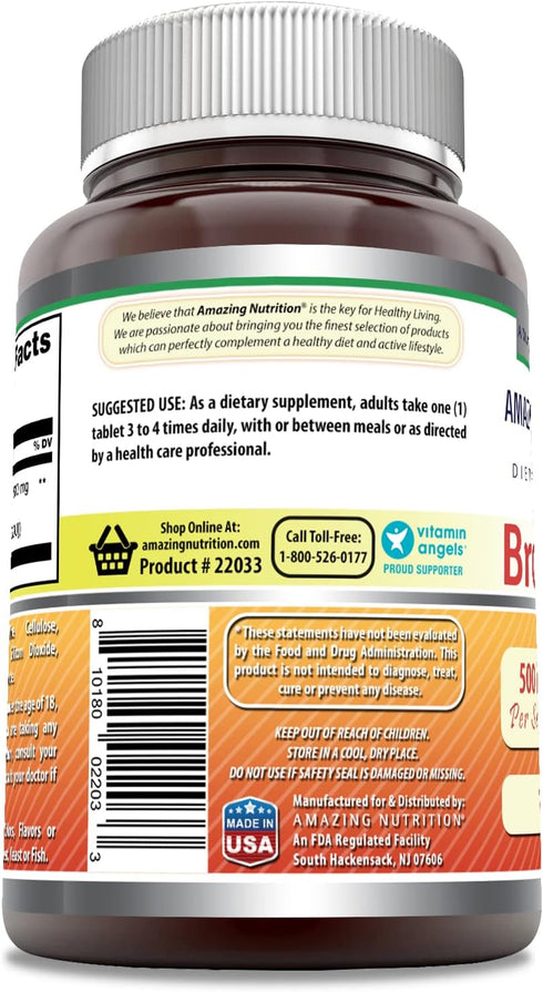 Amazing Formulas Bromelain 500 Mg Tablets Supplement | Non-GMO | Gluten Free | Made in USA (120 Count | 3 Pack)...