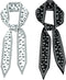 DOCILA Cool Black Skull Skinny Scarf For Women Chic White Skeleton Neck Scarves Silk Feeling Neckerchief Head Hair Handbag Wrist Band Wrap...