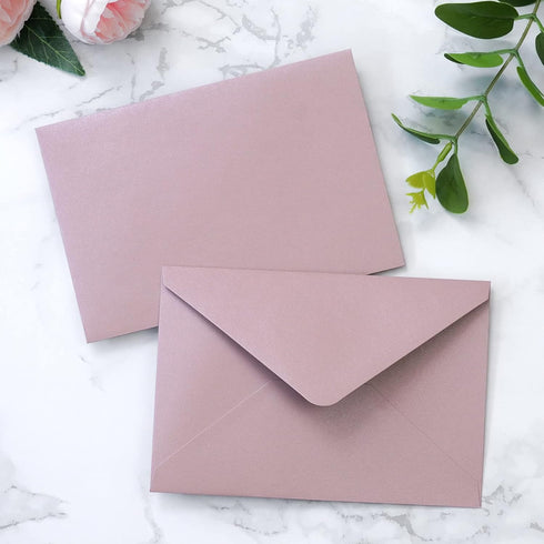 PONATIA 50 Pack A4 Envelopes, 4 1/4 x 6 1/8 Inches Dusty Rose Envelopes Perfect for Gift Cards, Wedding Details Cards, Thank You Cards and any 4x6...
