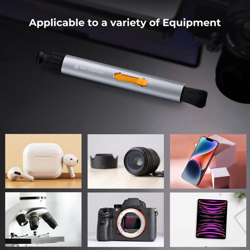 K&F Concept Multifunctional Lens Cleaning Kit, Aluminium Alloy Lens Cleaning Pen*1 + Airpods Stripper*3 + Flocking Sponge*3 for Bluetooth Earphone...