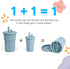 Silicone Parent-child Straw Cup, BPA Free Heat Resistant Resisit, Silicone Straw Baby Cups Set, Silicone Cup for Big Kids Toddlers (Ether)...