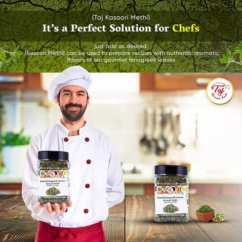 TAJ Kasoori Methi | Dried Fenugreek Leaves | Product of India | 1oz (28g)...
