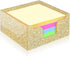 Acrylic Sticky Note Holder, Self Stick Note Pad Holder, 3.94 x 3.94 Inch Glitter Sticky Note Dispenser, Memo Pad Holder Dispenser Organizer for Sc...