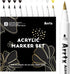 Arrtx Acrylic Paint Pens, 10 Pack Extra Brush Tip White Paint Markers Metallic for Rock Fabric Wood Glass Canvas Ceramic, 4 White 4 Black 1 Gold &...