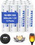 1.2V 600mAh NiMh Rechargeable AA Batteries Solar aa Battery for Solar Lights,Outdoor Lights,String Lights 12 Packs...