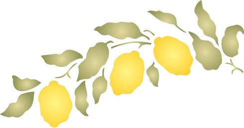 Lemon Branch Stencil, 12.5 x 6.5 inch - Classic Fruit Lemon Bough Stencils for Painting Template...