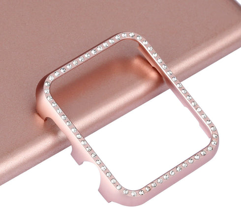 Compatible with Apple Watch Case 38mm 42mm, Metal Bumper Protective Cover Women Bling Diamond Crystal Rhinestone Shiny Compatible iWatch Series 3/...