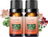 2 Pack 100% Natural Pure Geranium Essential Oils Undiluted Geranium Oils for Aromatherapy Diffuser (0.33 Fl Oz 2 Pack)...