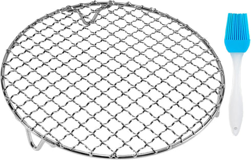 Round Cooling Rack Stainless Steel Cross Wire Barbecue Grill Net Racks with 3 Legs for Cooking Baking Steaming (13 inches)...