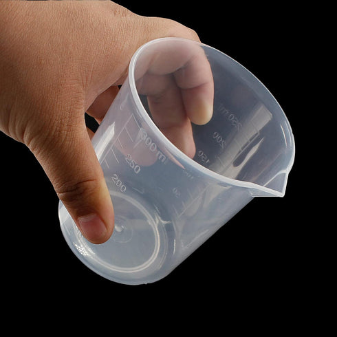 250ml-300ml Plastic Graduated Beaker (1 Pack), Transparent PP Measuring Cup Mixing Cup for Kitchen Lab...