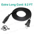 8.2ft Power Cord Replacement for NEC VT670 NP410 NP500 NP510 NP500W NP510W VT595 VT676 VT676E VT770 Projector TV 2 Prong Polarized Power Cord Ac C...