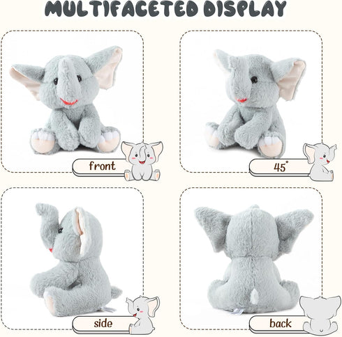 Elephant Stuffed Animal Grey Stuffed Elephant Plush Toys Cute Plush Elephant Toy Elephant Gifts for Women Elephants Stuffed Animals for Kids Girls...