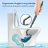 HAMITOR Toilet Bowl Brush holder Set: Deep Cleaning Silicone Toilet Cleaner Scrubber Under Rim with Curved Bristle for Bathroom Dead Corner Clean ...