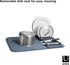 Umbra Udry Dish Rack and Microfiber Drying Mat – Space-Saving Design Folds Up for Easy Storage, Basic Rack, Denim...
