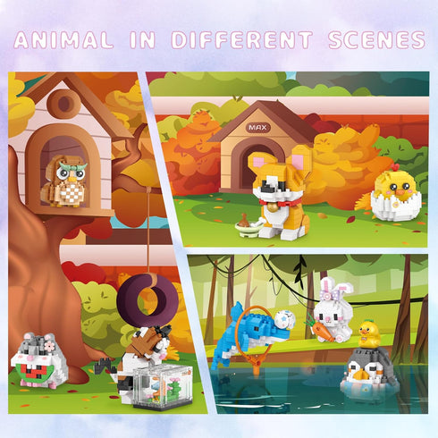 Penguin Micro Building Bricks Kits, Cute Duck Mini Building Blocks Set, Colorful Animals Toy Educational Creative Model Building, for Girls and Bo...