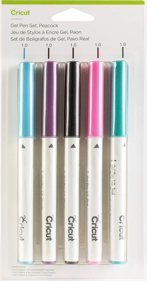 Cricut Gel Pen Set, Peacock, 5 Pack (2004596)...
