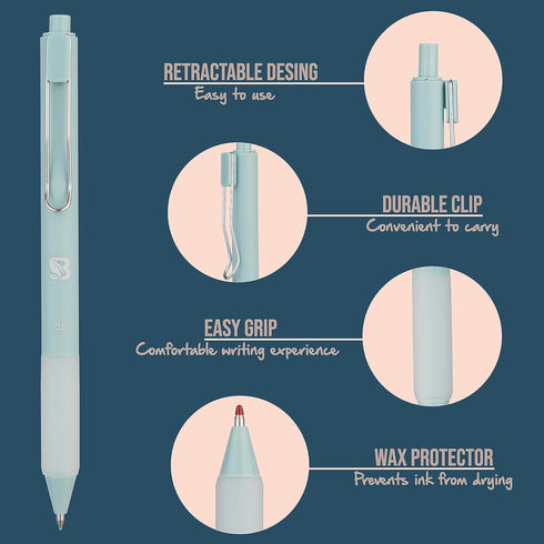 Pastel Colored Gel Pens With Cool Matte Finish, Aesthetic and Cute Pens With Smooth Writing For Journaling And Bible Note Taking No Bleed Through,...