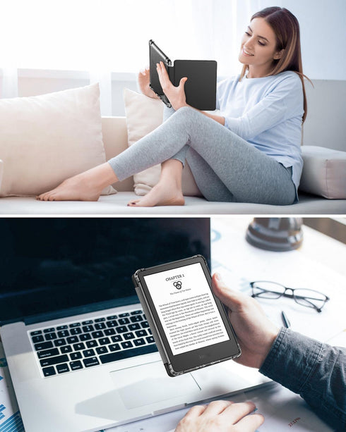 MoKo Case for 6" All-New Kindle (11th Generation-2022 Release), Ultra Clear Soft Flexible Transparent TPU Back Cover Light Shell with Auto Wake/Sl...